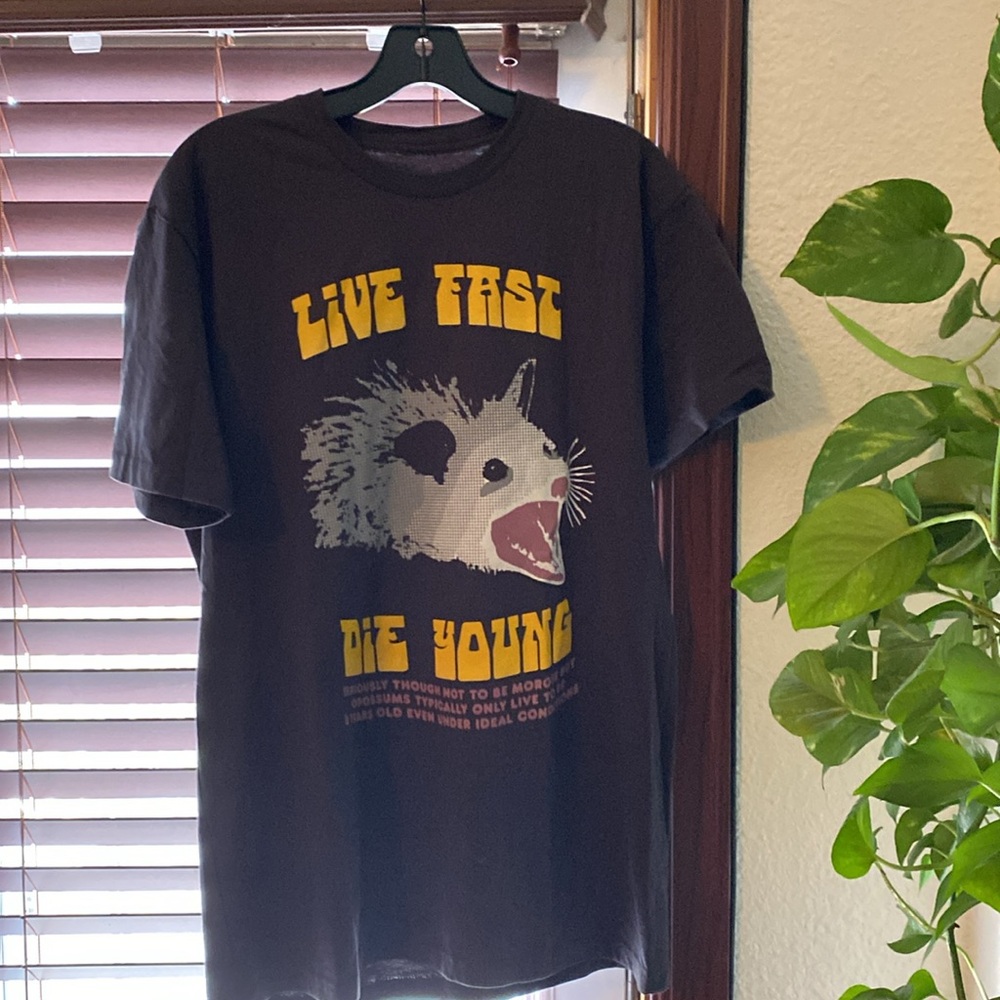 Live Fast Die Young Opossum Tee